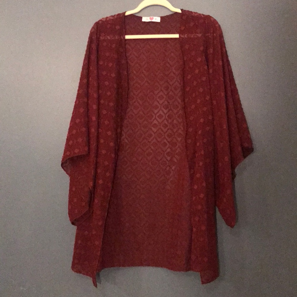 Burgundy kimono